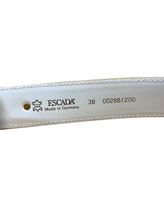 Vintage Escada Suede Belt Iridescent Glass Accents Gold-Tone Buckle Size 38